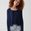 Cardigan a coste pointelle per bambini