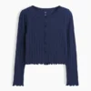 Cardigan a coste pointelle per bambini