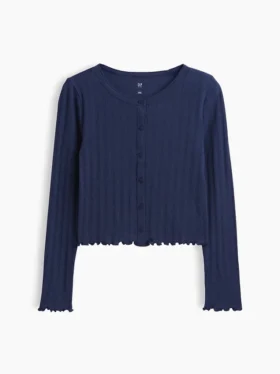 Cardigan a coste pointelle per bambini