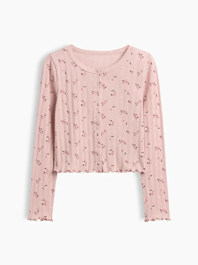 Cardigan a coste pointelle per bambini