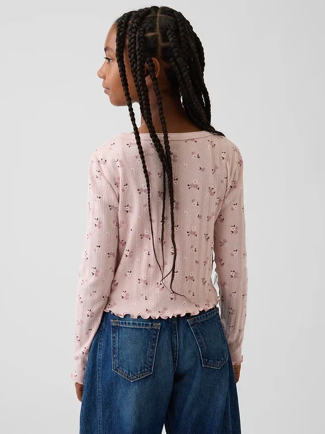 Cardigan a coste pointelle per bambini