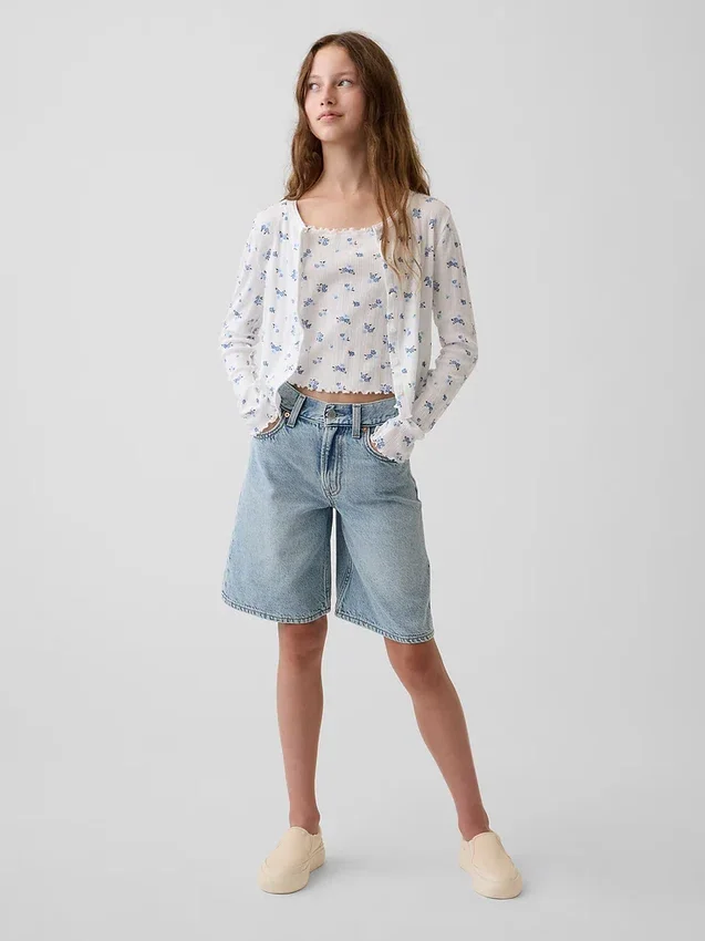 Cardigan a coste pointelle per bambini