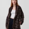 Cardigan a scialle con frange in misto cotone