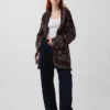 Cardigan a scialle con frange in misto cotone