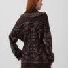 Cardigan a scialle con frange in misto cotone