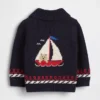 Cardigan a scialle in stile nautico per neonati