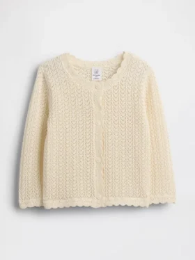 Cardigan all’uncinetto per neonati