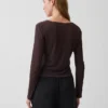 Cardigan con chiusura frontale annodata in misto lino