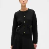 Cardigan con tasche in misto cotone
