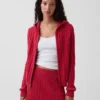 Cardigan con zip in maglia a trecce 100% cotone