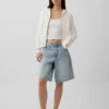 Cardigan con zip in maglia a trecce 100% cotone