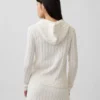 Cardigan con zip in maglia a trecce 100% cotone