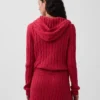 Cardigan con zip in maglia a trecce 100% cotone