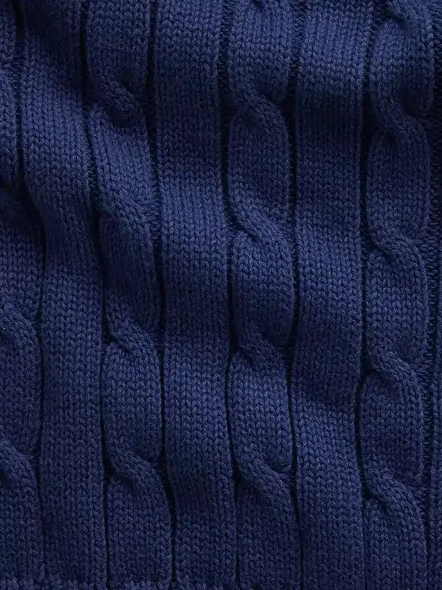 Cardigan con zip in maglia a trecce 100% cotone