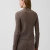 Cardigan corto con zip a maglia intrecciata CashSoft