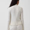Cardigan corto con zip a maglia intrecciata CashSoft