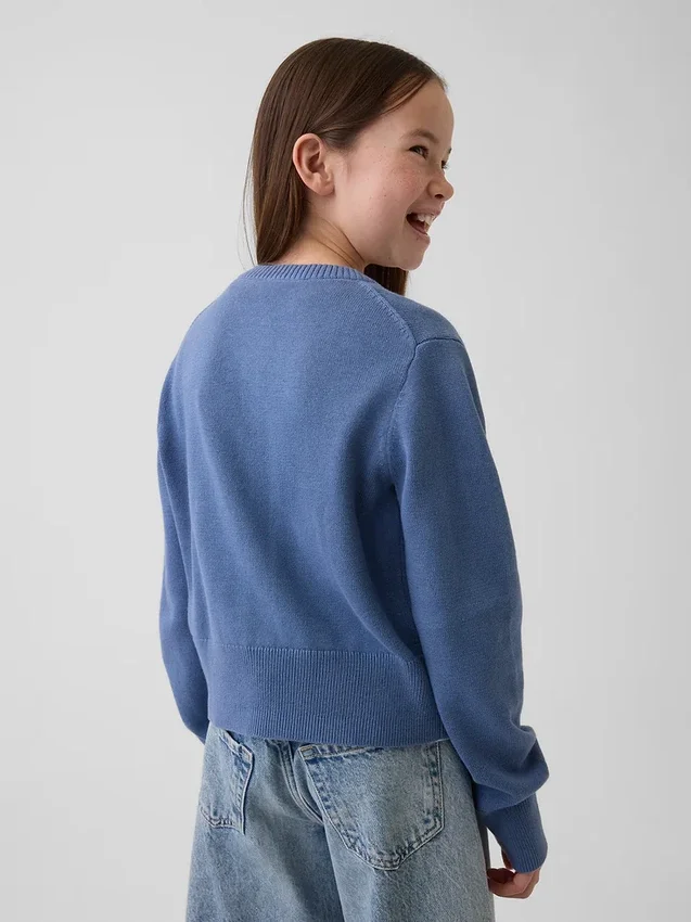 Cardigan corto dal taglio morbido per bambini