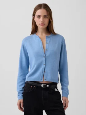 Cardigan corto dalla vestibilità comoda in 100% cotone