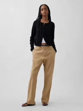 Cardigan corto dalla vestibilità comoda in 100% cotone