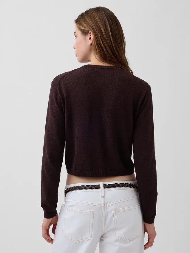 Cardigan corto dalla vestibilità comoda in 100% cotone