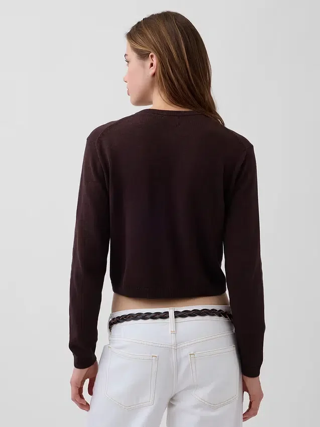 Cardigan corto dalla vestibilità comoda in 100% cotone