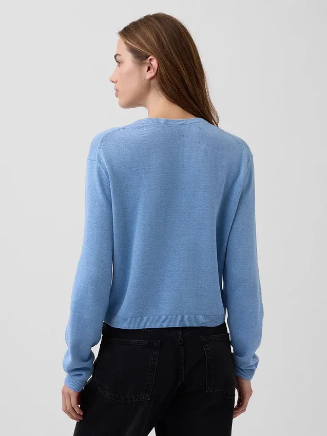 Cardigan corto dalla vestibilità comoda in 100% cotone