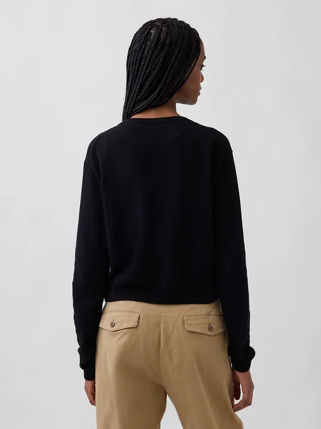 Cardigan corto dalla vestibilità comoda in 100% cotone