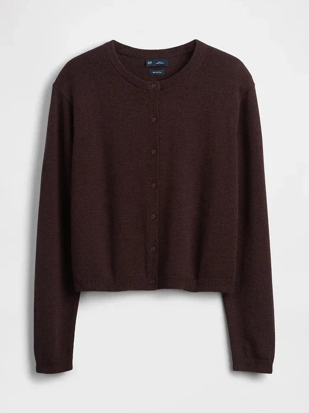 Cardigan corto dalla vestibilità comoda in 100% cotone