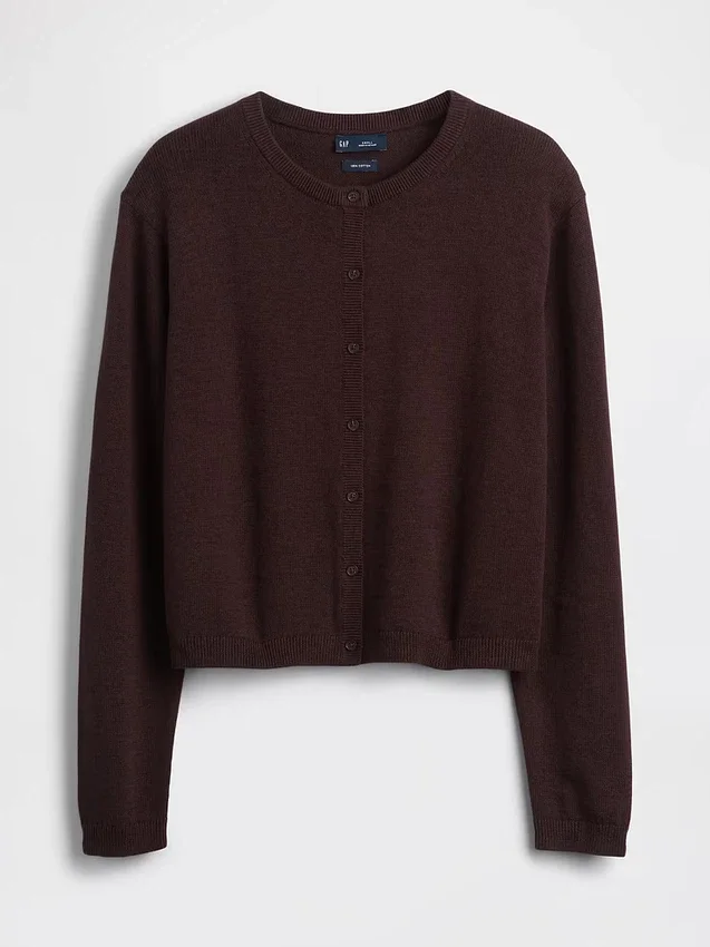 Cardigan corto dalla vestibilità comoda in 100% cotone