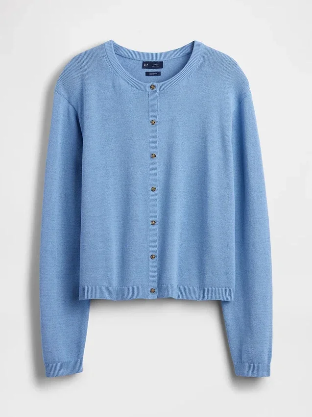 Cardigan corto dalla vestibilità comoda in 100% cotone