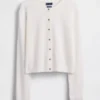 Cardigan corto dalla vestibilità comoda in 100% cotone