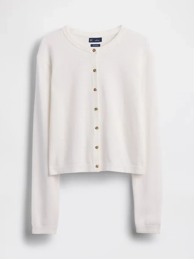 Cardigan corto dalla vestibilità comoda in 100% cotone