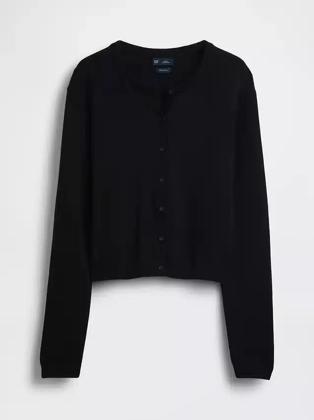 Cardigan corto dalla vestibilità comoda in 100% cotone