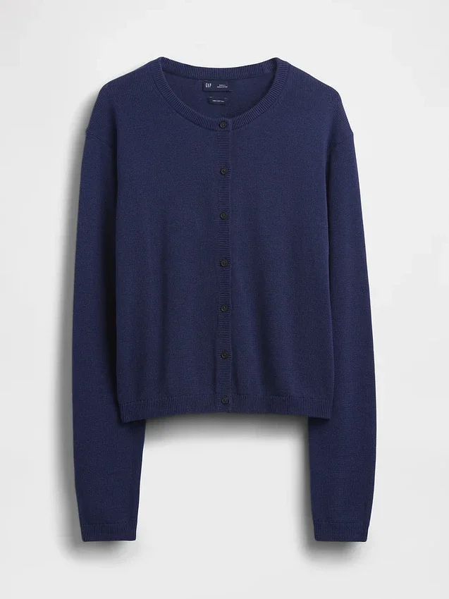 Cardigan corto dalla vestibilità comoda in 100% cotone