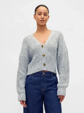 Cardigan corto in misto cotone
