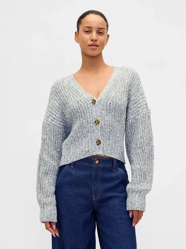 Cardigan corto in misto cotone