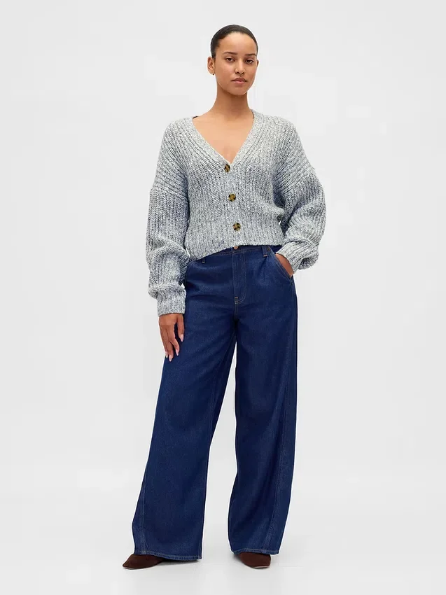 Cardigan corto in misto cotone