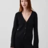 Cardigan dal taglio morbido con scollo a V in misto cotone