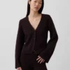 Cardigan dal taglio morbido con scollo a V in misto cotone