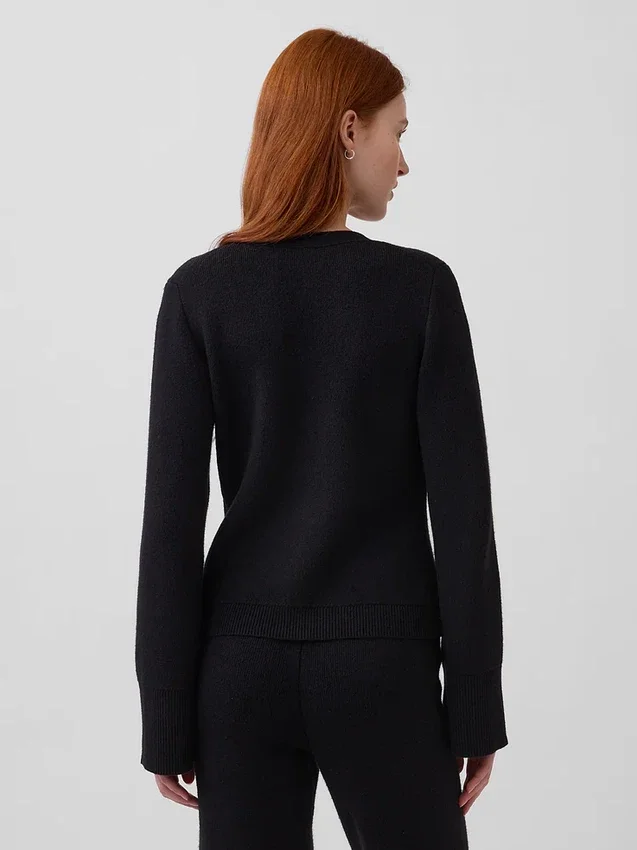 Cardigan dal taglio morbido con scollo a V in misto cotone