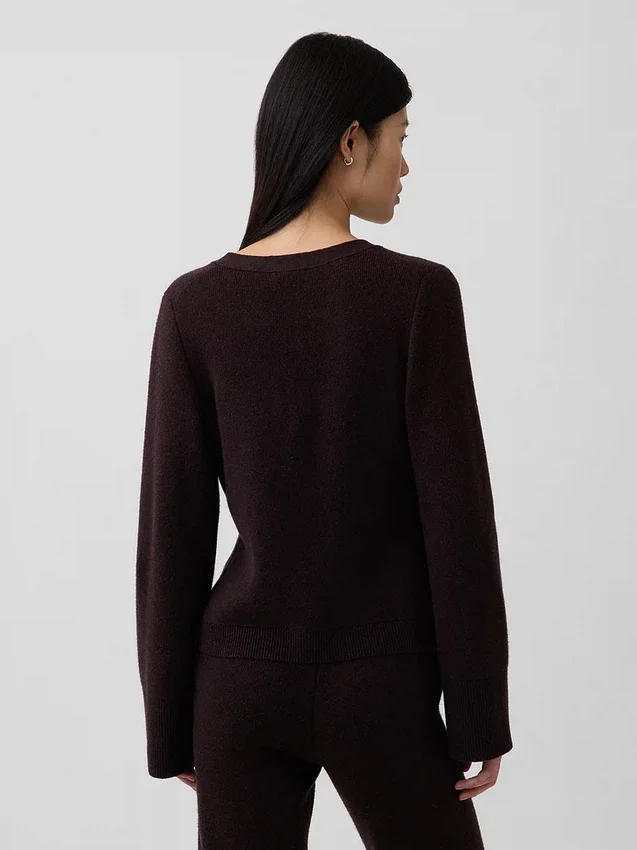 Cardigan dal taglio morbido con scollo a V in misto cotone