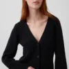Cardigan dal taglio morbido con scollo a V in misto cotone