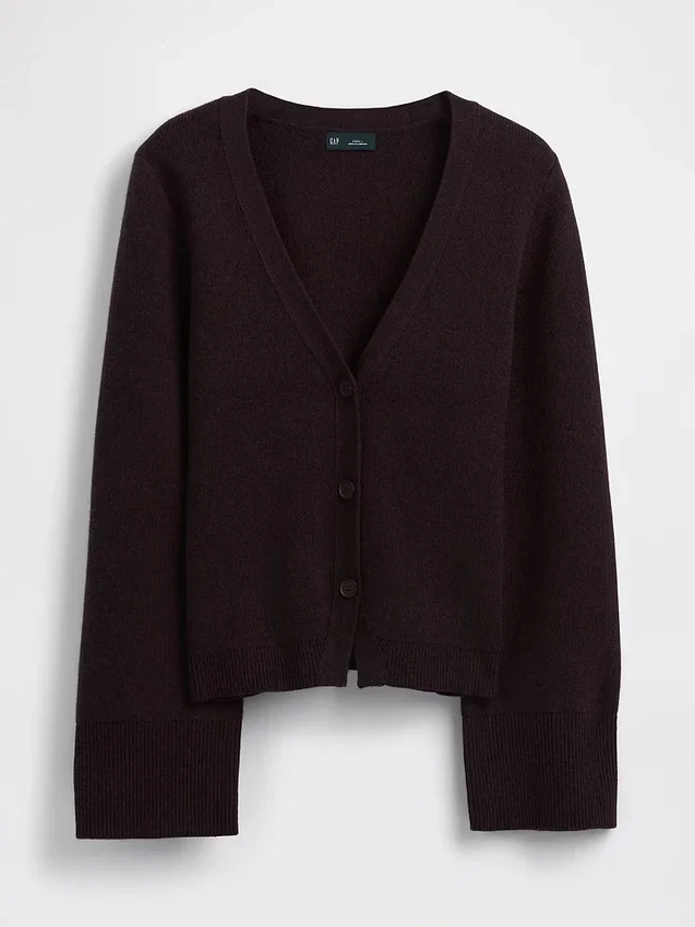 Cardigan dal taglio morbido con scollo a V in misto cotone