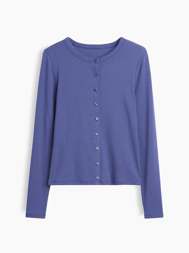 Cardigan moderno a girocollo