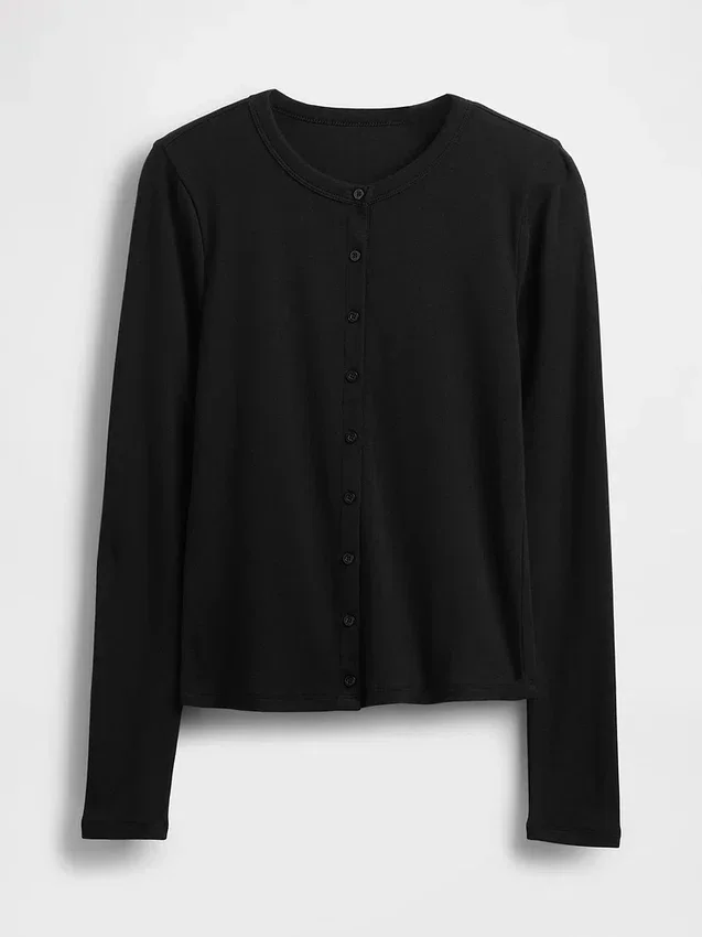 Cardigan moderno a girocollo
