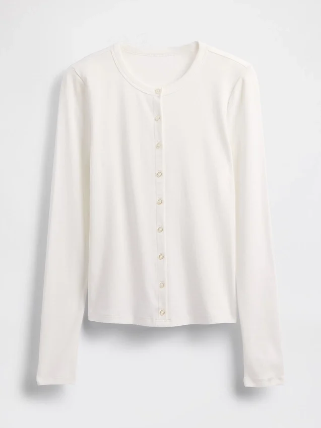Cardigan moderno a girocollo