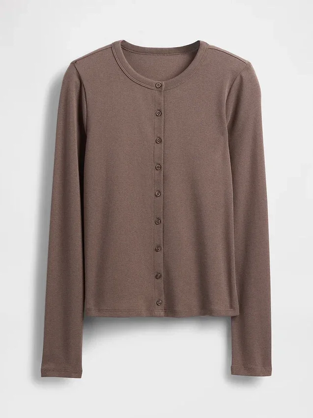Cardigan moderno a girocollo