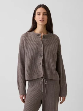 Cardigan oversize CashSoft a maglia shaker