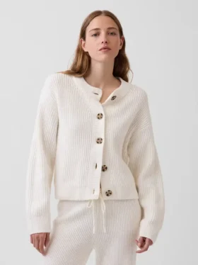 Cardigan oversize CashSoft a maglia shaker