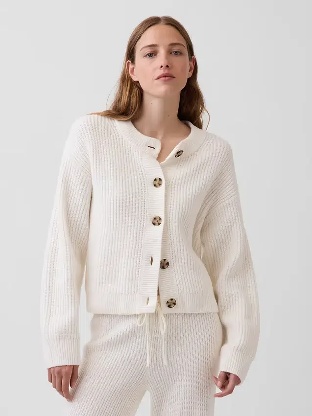 Cardigan oversize CashSoft a maglia shaker